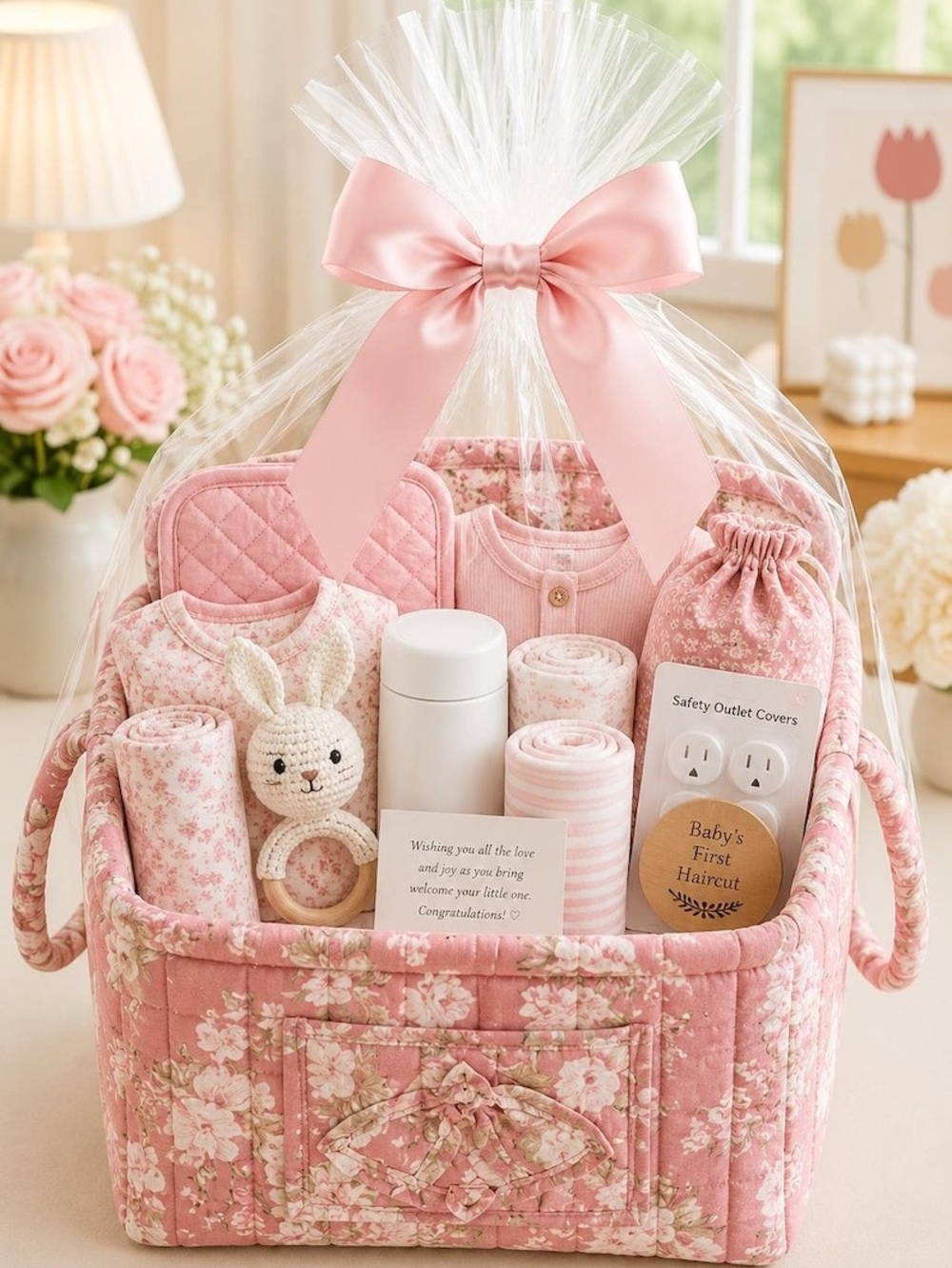 Luxury Baby Girl Gift Basket Thoughtfully Curated Pink Newborn Essentials